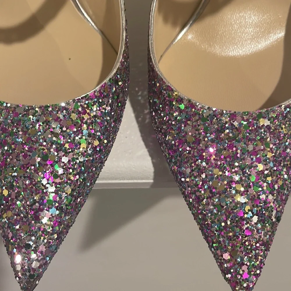 Jimmy Choo Bing 100 Sparkly Mules Size 41 - Picture 12 of 17